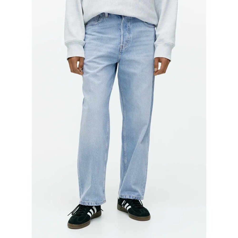 ARKET Mist Jeans Light Blue Wide Leg Organic Cotton Denim Men's Size 31/32
